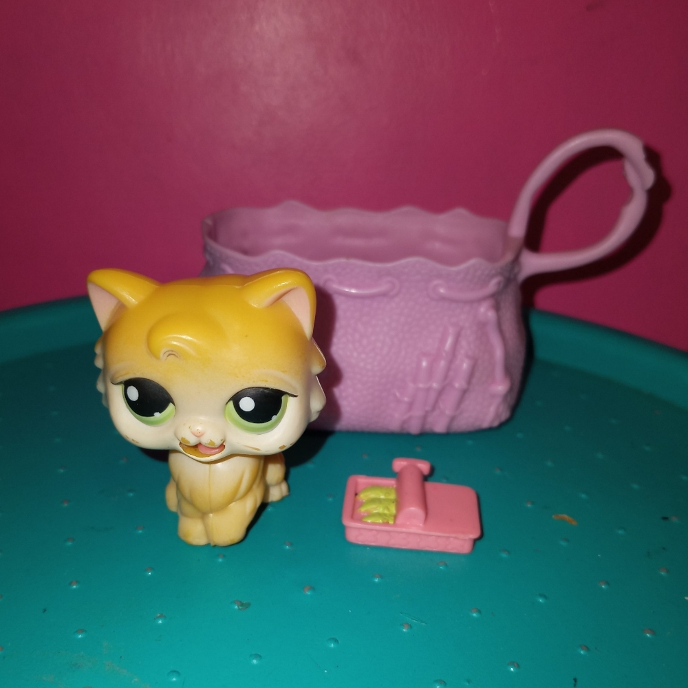 Littlest Pet Shop Cat & Basket